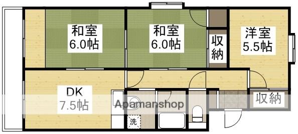 21ハイツ新保(3DK/2階)の間取り写真