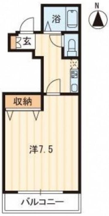 プティハイム本町(1K/3階)の間取り写真