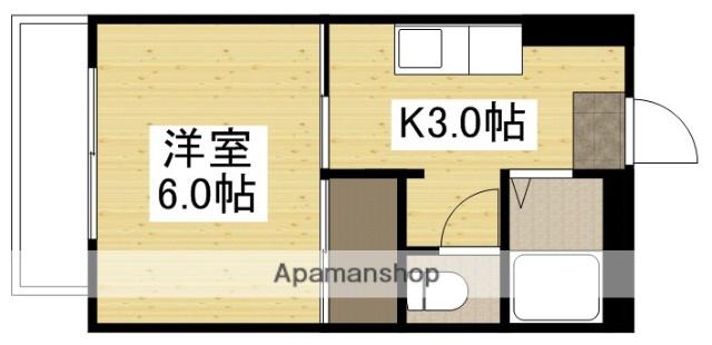 ジーニアス21(1K/2階)の間取り写真