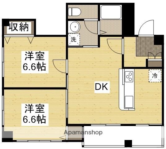 シャインブライト桑田(2DK/4階)の間取り写真