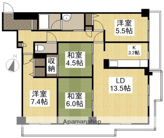 ファミールタワープラザ岡山(4LDK/21階)の間取り写真