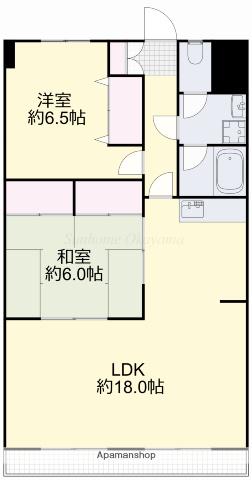 コスモハイツ関(2LDK/8階)の間取り写真