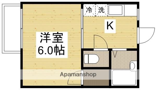 メゾンハゴロモ(1K/1階)の間取り写真