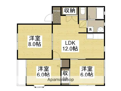 ララ松崎 D(3LDK/2階)の間取り写真