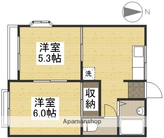 ダイマルハイム(2K/2階)の間取り写真