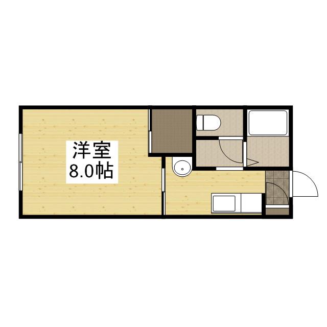 サクラメント(1K/1階)の間取り写真