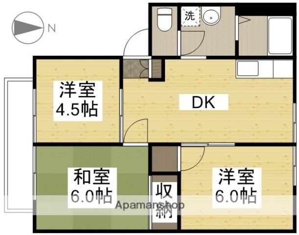 ファミール宮川A(3DK/2階)の間取り写真