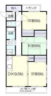 ウェルネス中仙道(3DK/4階)の間取り写真