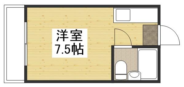 ホープ伊島B棟(ワンルーム/3階)の間取り写真