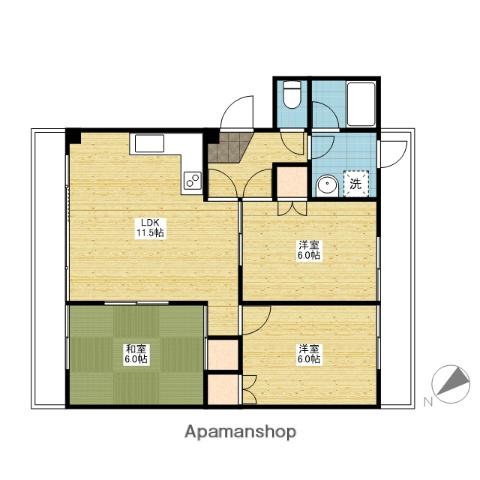 エステート93(3LDK/1階)の間取り写真