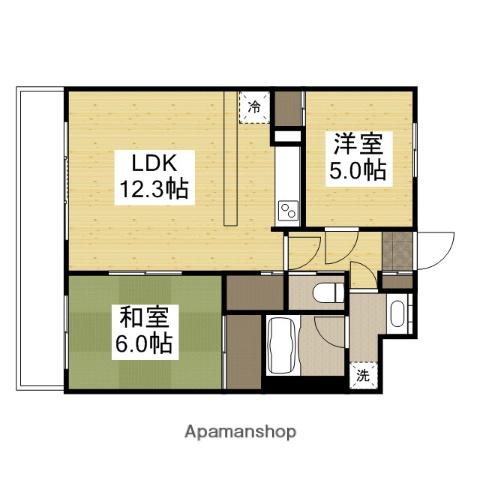 LA・グランデおのかマンションⅠ棟(2LDK/2階)の間取り写真