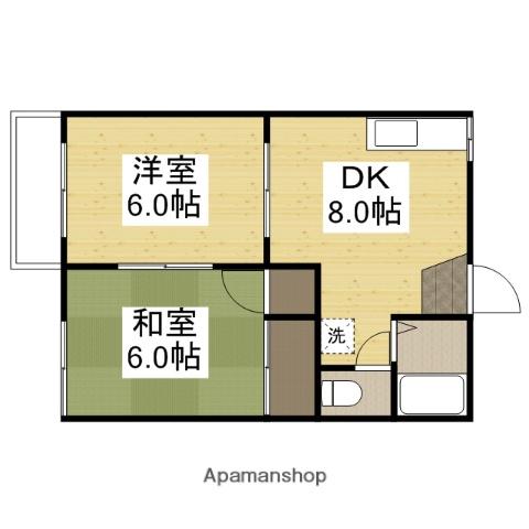 コーポ瀬戸(2DK/1階)の間取り写真