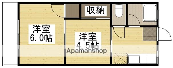 ウェルマット野田(2K/2階)の間取り写真