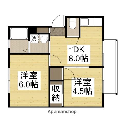 A APARTMENT NISHIICHI(2DK/2階)の間取り写真