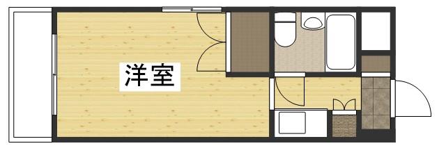 アルファ大供(ワンルーム/2階)の間取り写真