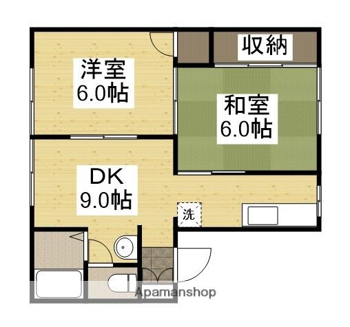 コーポT&S(2DK/1階)の間取り写真