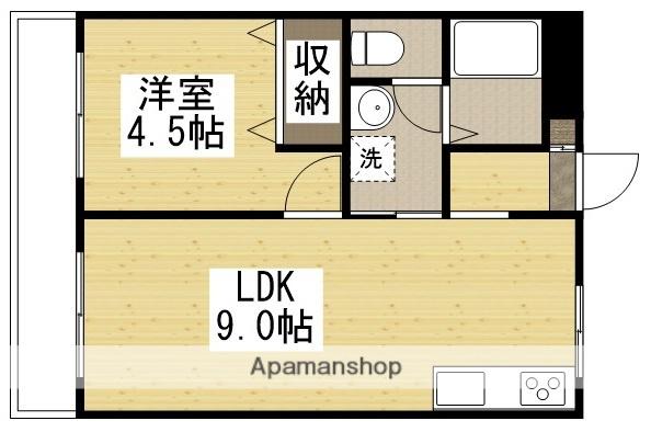 コーポ平福(1LDK/3階)の間取り写真