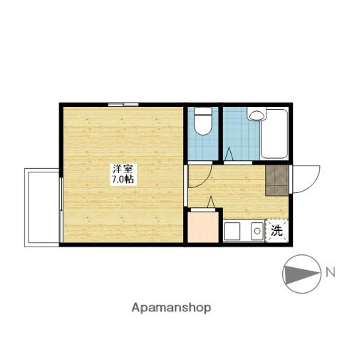 コーポユーカリ(ワンルーム/1階)の間取り写真