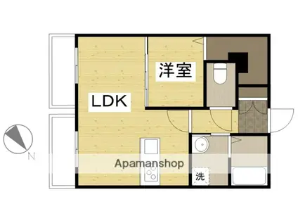 コーポ延広(1LDK/2階)の間取り写真