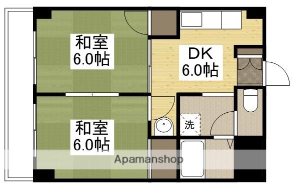 グランディール門田屋敷(2DK/7階)の間取り写真