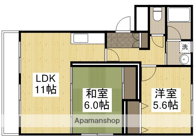 ベアーフルートⅡ(2LDK/3階)の間取り写真