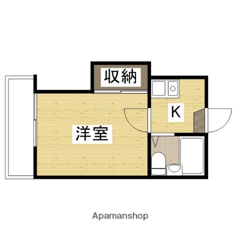 プレール鹿田本町(1K/2階)の間取り写真