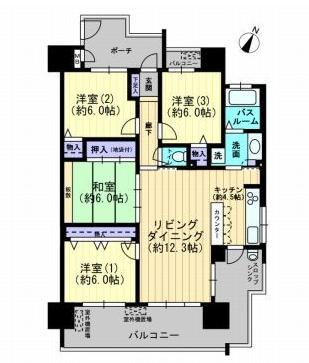 サーパスシティ西古松公園二番館(4LDK/9階)の間取り写真