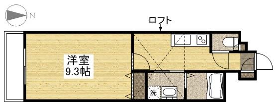 ブライトヒルズ(1K/2階)の間取り写真