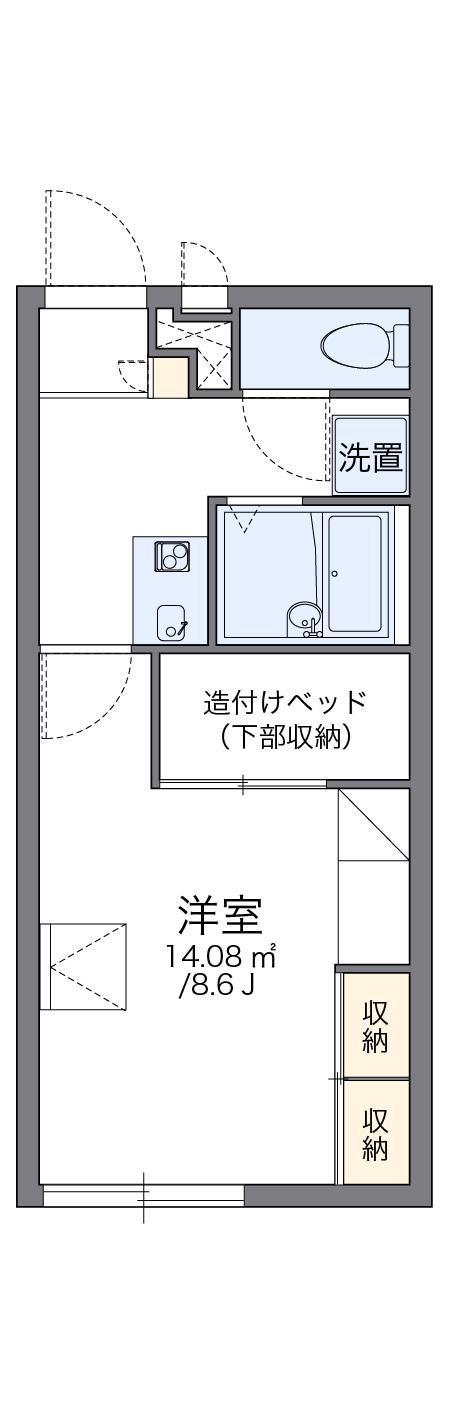 レオパレス薫(1K/1階)の間取り写真