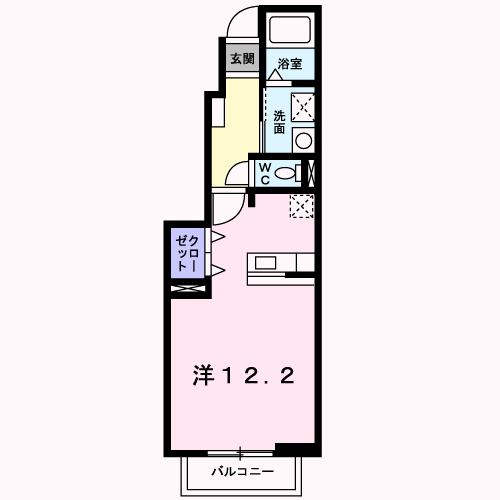 セレッソ(1K/1階)の間取り写真