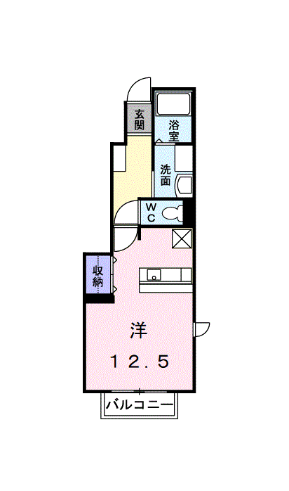 マーベラスK2(ワンルーム/1階)の間取り写真