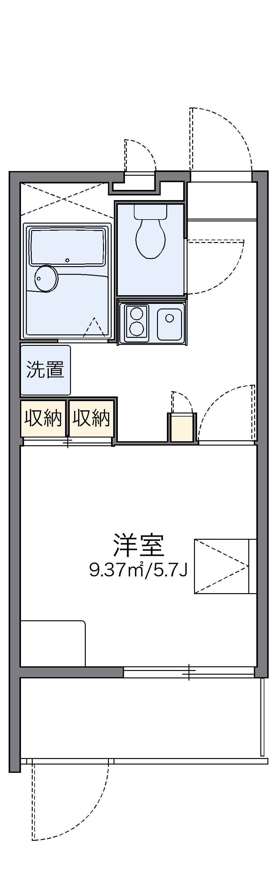 レオパレスエレガンスK(1K/1階)の間取り写真