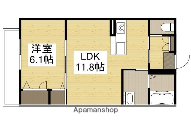 ソレイユコート泉田(1LDK/2階)の間取り写真