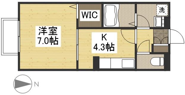 クラージュ B(1K/1階)の間取り写真