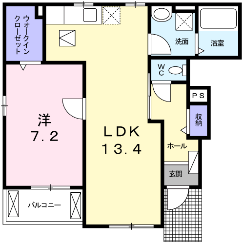 フロスト フラワーズ Ⅱ(1LDK/1階)の間取り写真