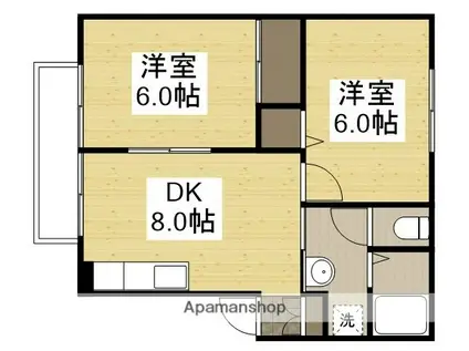 ラフォーレG-1(2DK/1階)の間取り写真