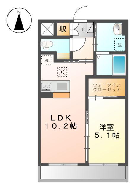 FLEUR(1LDK/1階)の間取り写真