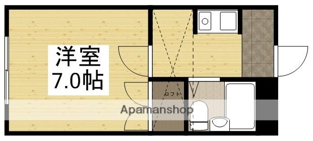 201 JOTO B棟(1K/2階)の間取り写真