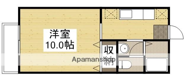 レジデンス西崎 B(ワンルーム/1階)の間取り写真