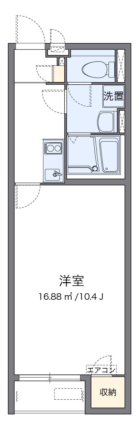 クレイノグランドゥール備前(1K/2階)の間取り写真