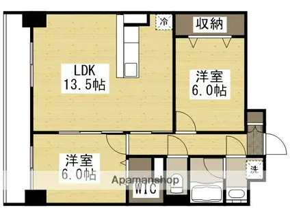 グランスクエア岡山駅西(2LDK/6階)の間取り写真