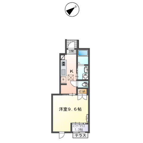 アリス・ルナ(1K/1階)の間取り写真