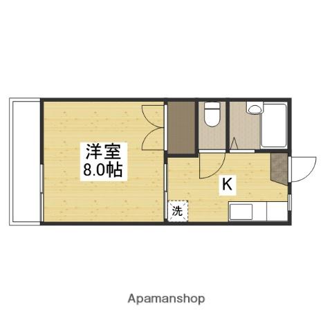 ドエル津島(1K/2階)の間取り写真