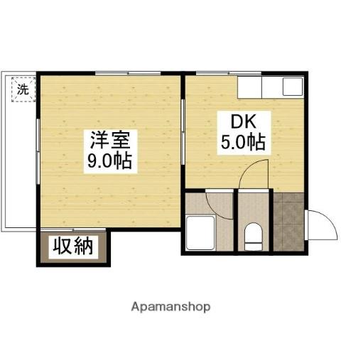 京橋町ハイツ(1DK/3階)の間取り写真