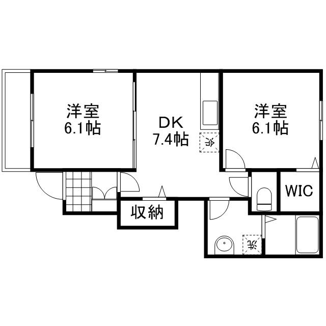 AIRAⅠ(2DK/1階)の間取り写真