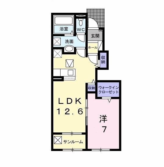 セゾンコート(1LDK/1階)の間取り写真