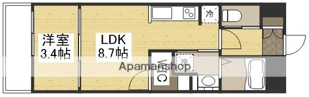 月光 旭川リバーサイド壱番館(1LDK/1階)の間取り写真