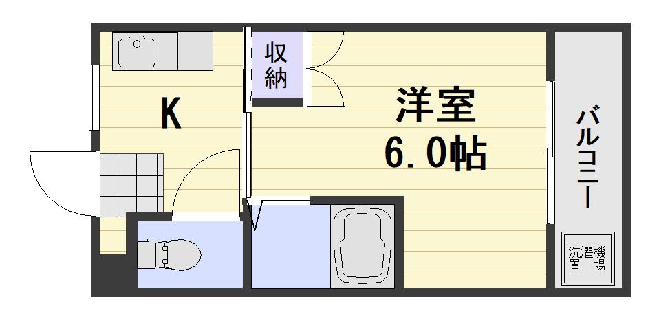 マンションIT(1K/4階)の間取り写真