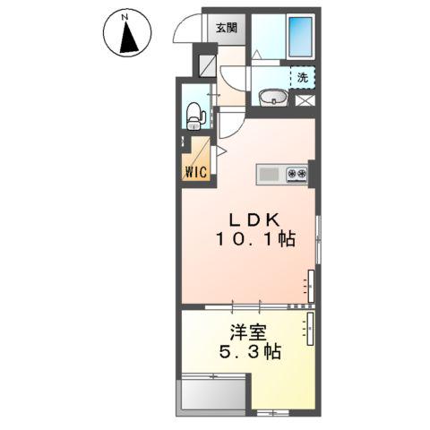 RKマンション(1LDK/1階)の間取り写真