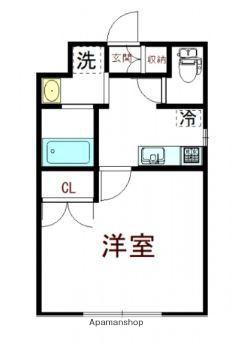 SH.GAKUNAN(1K/1階)の間取り写真